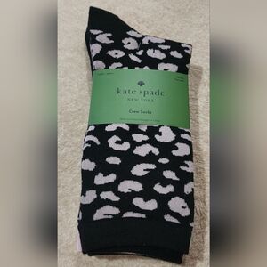 kate spade Black and Pink Patterned Crew Socks